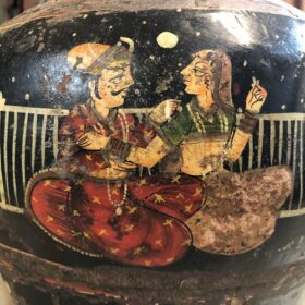 k80 8165 indian accessory gift old painted pot close