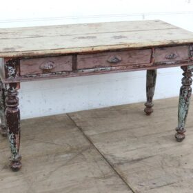 kh25 107 indian furniture rustic desk with drawers factory left