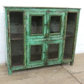 kh25 111 indian furniture green glass sideboard left