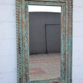 kh25 181 indian furniture pale blue carved mirror factory left