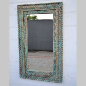 kh25 181 indian furniture pale blue carved mirror factory main