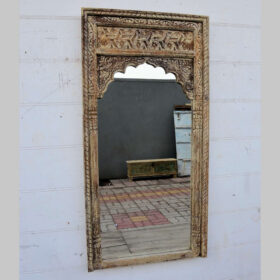 kh25 182 indian furniture natural carved arch mirror factory main
