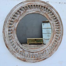 kh25 184 indian furniture circular nodule mirror factory back