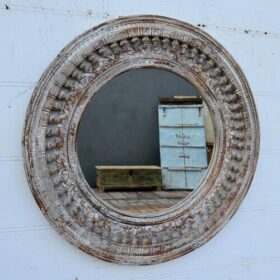 kh25 184 indian furniture circular nodule mirror factory left