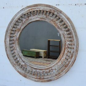 kh25 184 indian furniture circular nodule mirror factory right