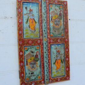 kh25 185 indian furniture small red & pale blue door factory left