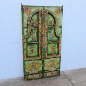 kh25 188 b indian furniture lime green archwork door factory left