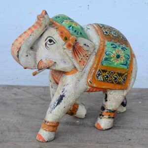 Alternative view of Painted Wooden Elephants