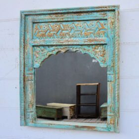 kh25 211 indian furniture medium blue arch mirror factory