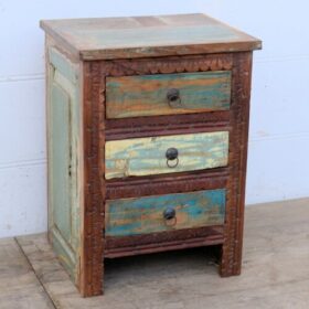 kh25 232 indian furniture 3 drawer bedside table left