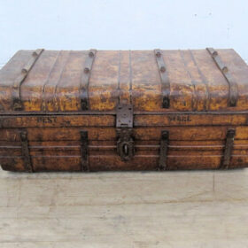 kh25 42 a indian furniture vintage orange trunk factory front