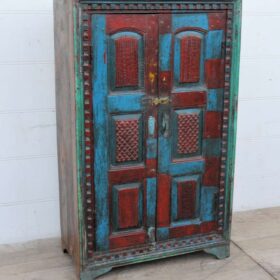 kh25 99 indian furniture unusual red & blue cabinet factory main