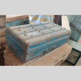 kh25 66 indian furniture vintage blue trunk factory