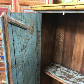 kh25 117 indian furniture old blue door cabinet inside
