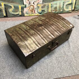 kh25 121 kh25 121 b indian furniture metal trunk green brown mainb indian furniture metal trunk green brown top