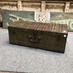 kh25 121 kh25 121 b indian furniture metal trunk green brown mainb indian furniture metal trunk green brown main