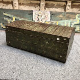 kh25 121 kh25 121 b indian furniture metal trunk green brown mainb indian furniture metal trunk green brown main back