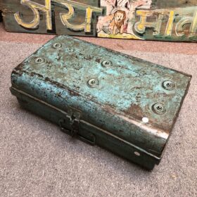 kh25 121 e indian furniture metal trunk turquoise top