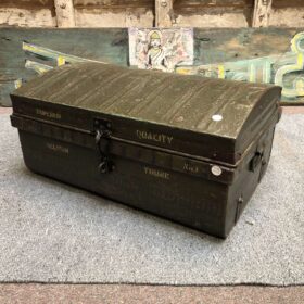 kh25 121 g indian furniture metal trunk domed green main