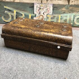 kh25 121 h indian furniture metal trunk yellow brown back