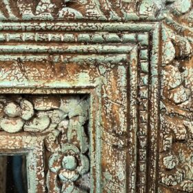 kh25 181 indian furniture pale blue carved mirror details