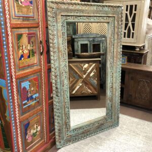 kh25 181 indian furniture pale blue carved mirror main