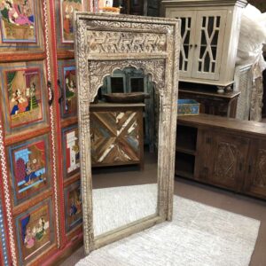 kh25 182 indian furniture natural carved arch mirror main