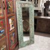 kh25 183 indian furniture slim green carved mirror main