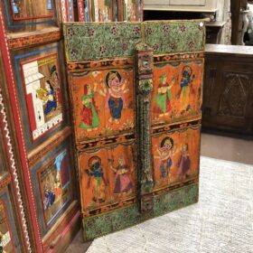 kh25 186 indian furniture small orange and sage door main