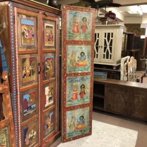 kh25 187 b indian furniture scenes panel red blue main