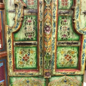 kh25 188 b indian furniture lime green archwork door close