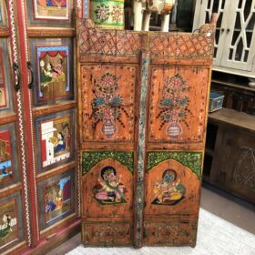 kh25 189 indian furniture small deep orange door front