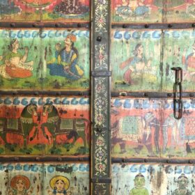 kh25 191 indian furniture amazing hand painted door close