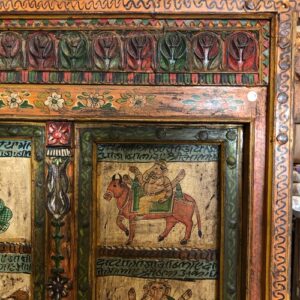 kh25 192 indian furniture hand painted framed door details