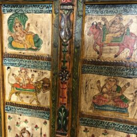 kh25 192 indian furniture hand painted framed door close