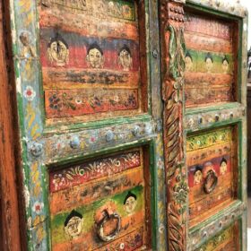 kh25 194 a indian furniture small door with faces left