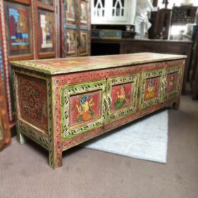 kh25 197 indian furniture red painted tv cabinet main