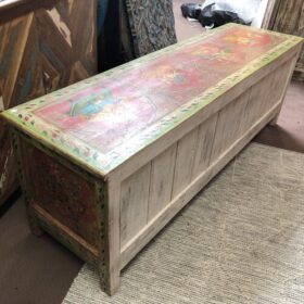 kh25 197 indian furniture red painted tv cabinet back