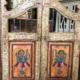 kh25 199 a indian furniture green frame iron bar door top