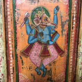 kh25 199 a indian furniture green frame iron bar door ganesh