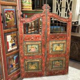 kh25 199 b indian furniture blue and red iron bar door front