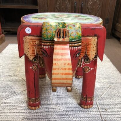 kh25 205 a indian furniture painted elephant tables front