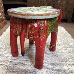kh25 205 a indian furniture painted elephant tables back