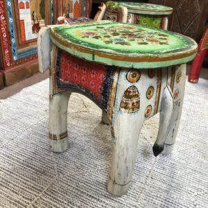 kh25 205 c indian furniture painted elephant tables back
