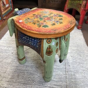 kh25 205 d indian furniture painted elephant tables back