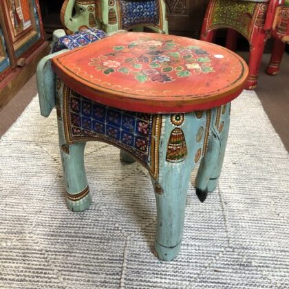 kh25 205 e indian furniture painted elephant tables back