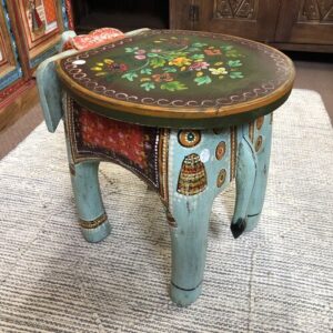 kh25 205 f indian furniture painted elephant tables back
