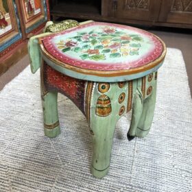 kh25 205 g indian furniture painted elephant tables back