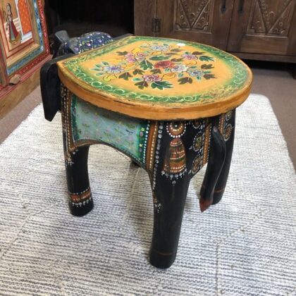 kh25 205 h indian furniture painted elephant tables back