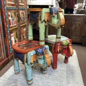 kh25 205 indian furniture painted elephant tables multiple